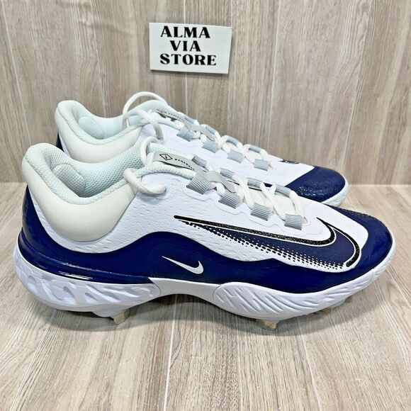 Nike Alpha Huarache Elite 4 Low Metal Baseball Cleats Mens Size 8.5 FD2745-103 - Picture 1 of 9